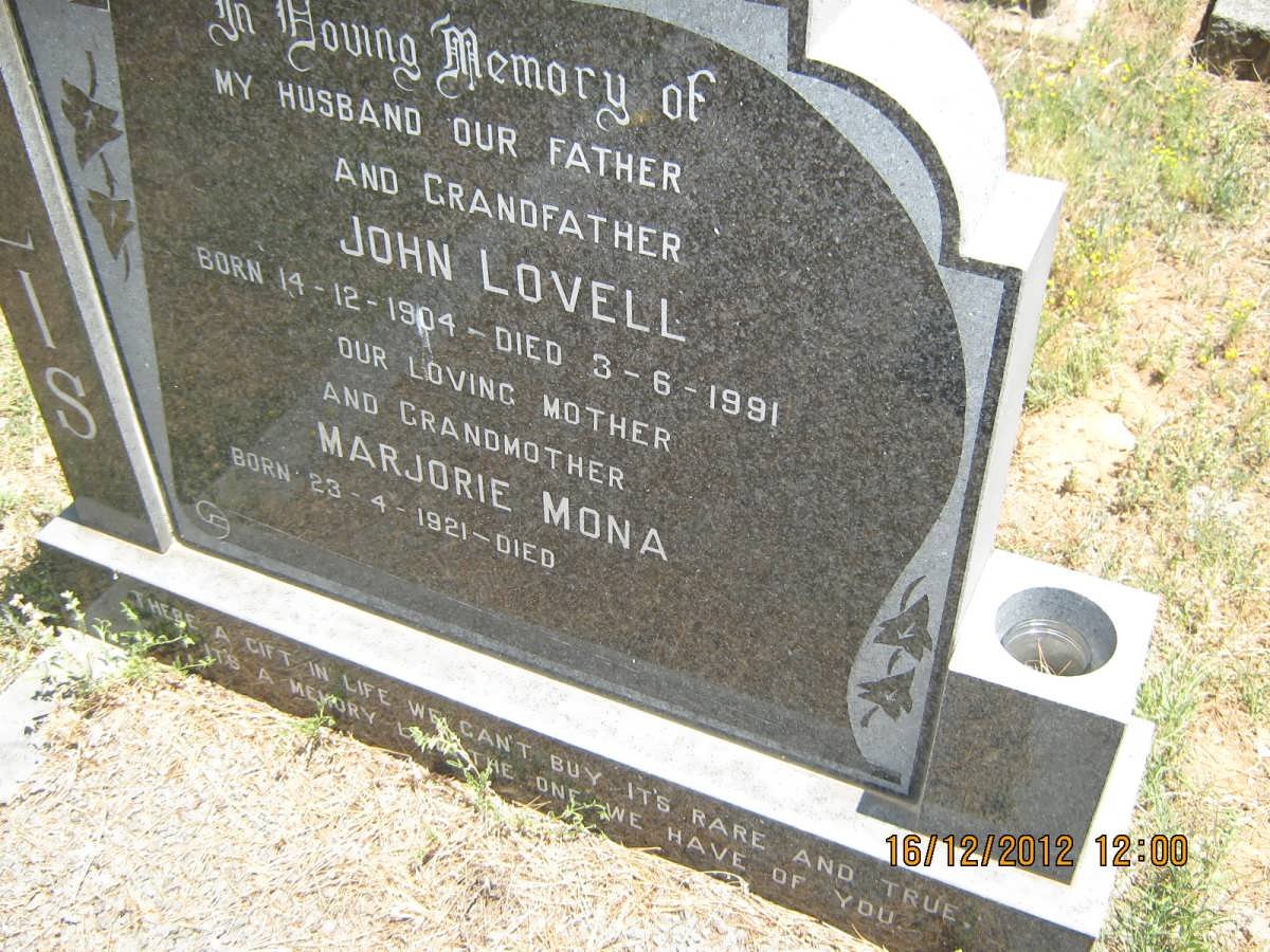 LOVELL John 1904-1991 &amp; Marjorie Mona 1921-