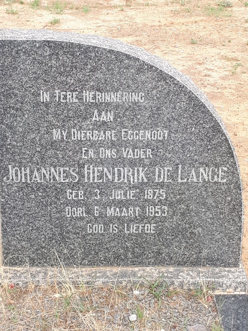 LANGE Johannes Hendrik, de 1875-1953