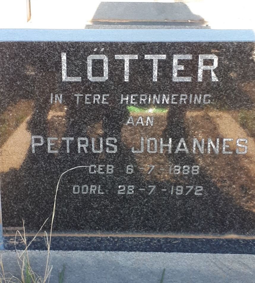 LÖTTER Petrus Johannes 1888-1972