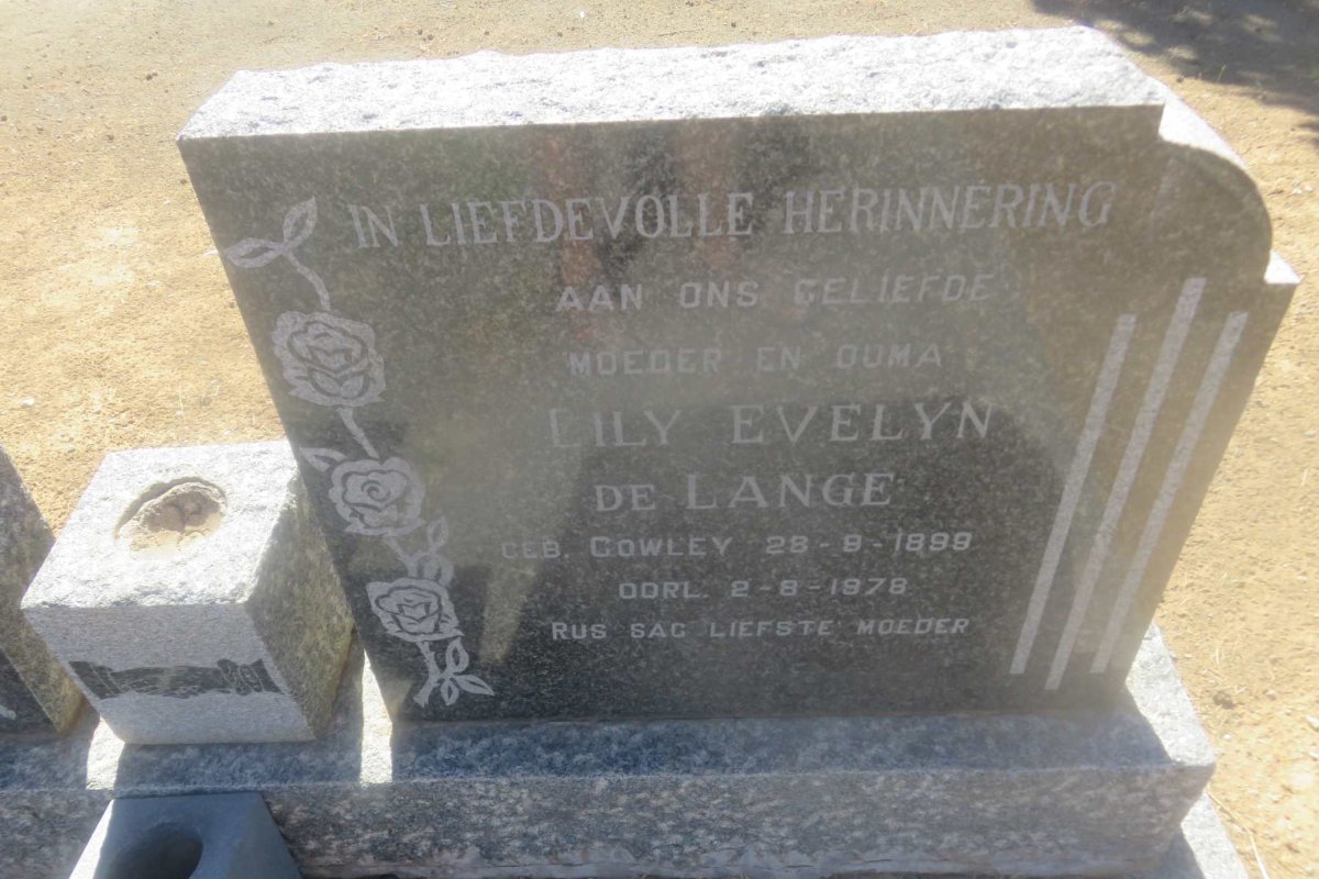 LANGE Lily Evelyn, de nee COWLEY 1899-1978