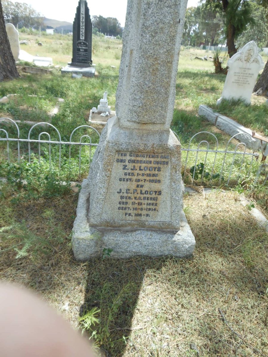LOOTS Z.J. 1856-1898 &amp; J.C.P. V.D. BERG 1862-1914