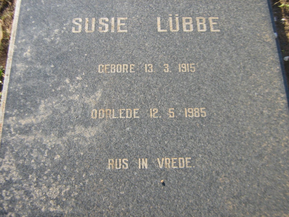 LÜBBE Susie 1915-1985
