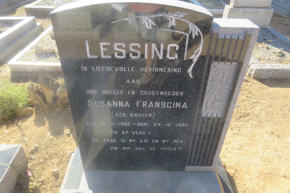 LESSING Susanna Franscina nee KRUGER 1902-1983