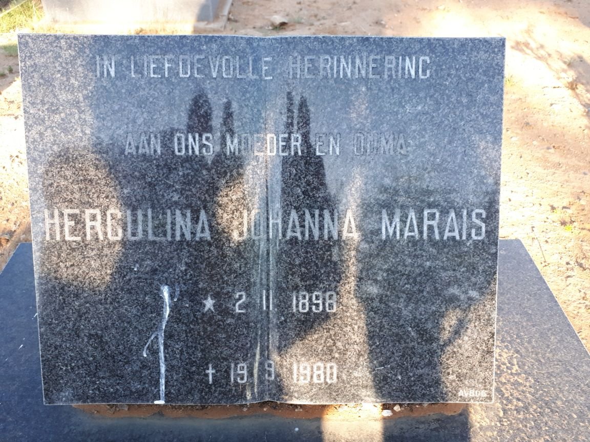 MARAIS Herculina Johanna 1898-1980