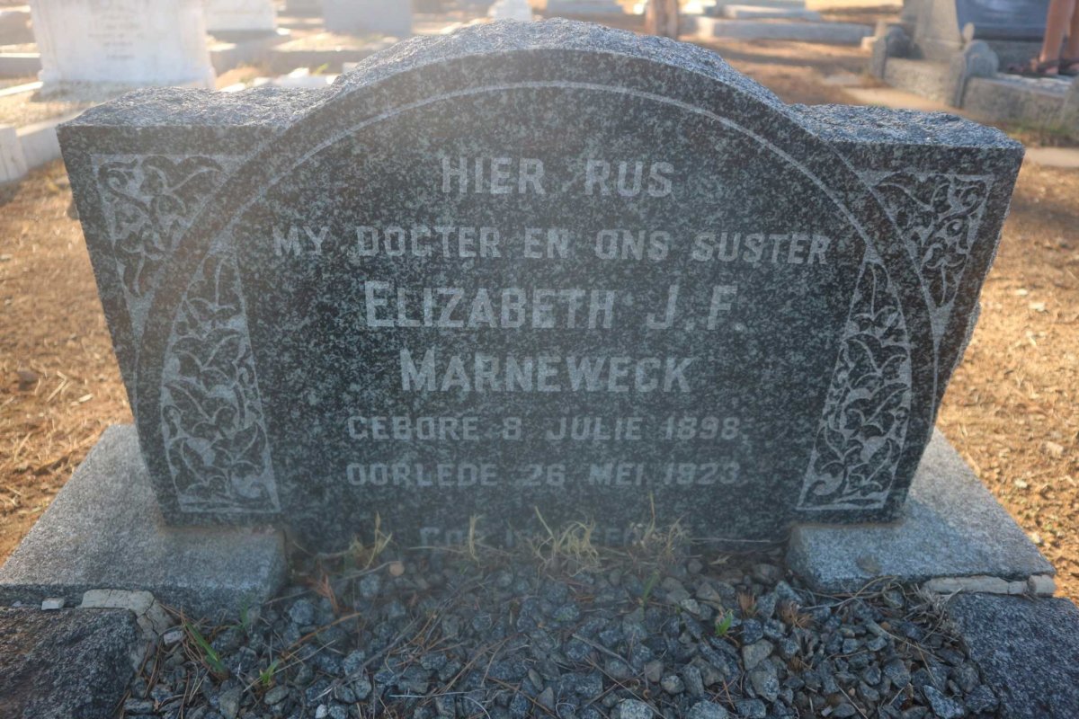 MARNEWECK Elizabeth J.F. 1898-1923