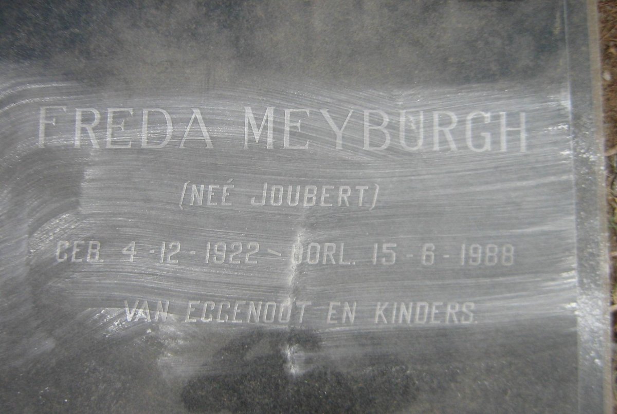 MEYBURGH Freda nee JOUBERT 1922-1988