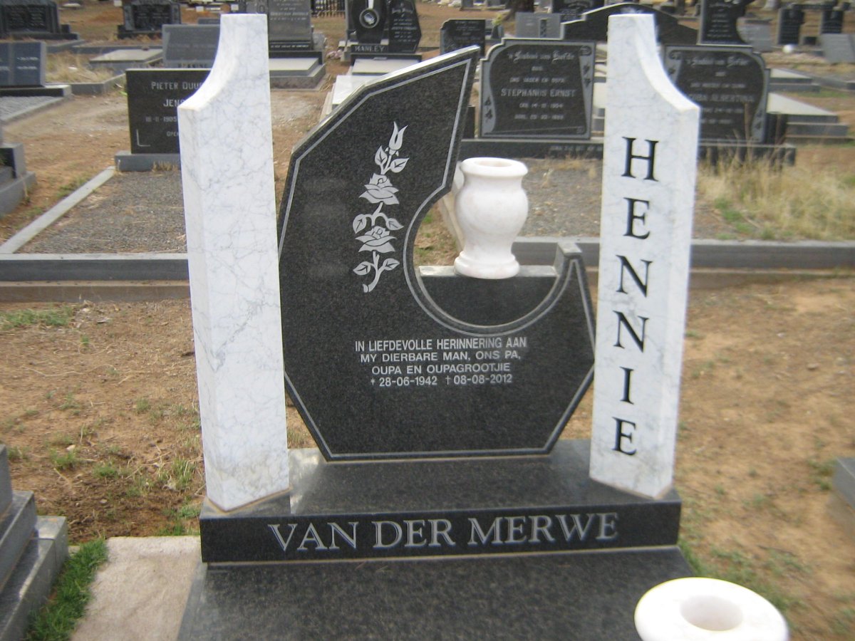 MERWE Hennie, van der 1942-2012