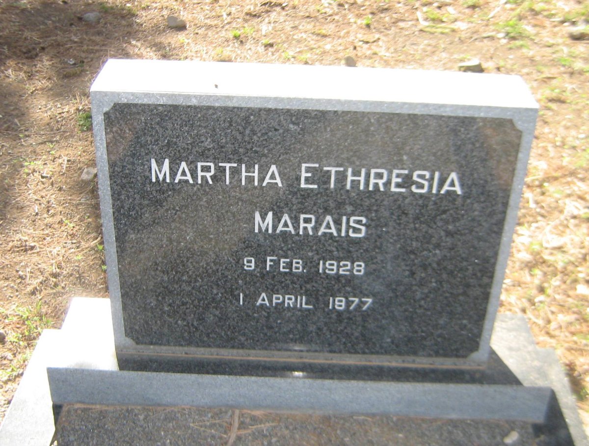 MARAIS Martha Ethresia 1928-1977