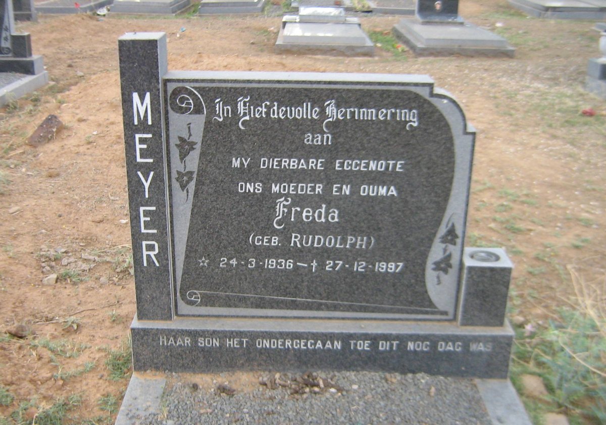 MEYER Freda nee RUDOLPH 1936-1997