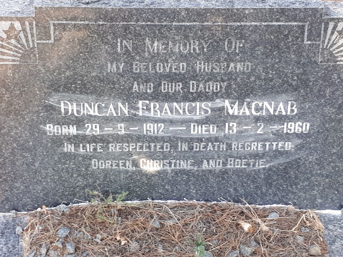 MACNAB Duncan Francis 1912-1960