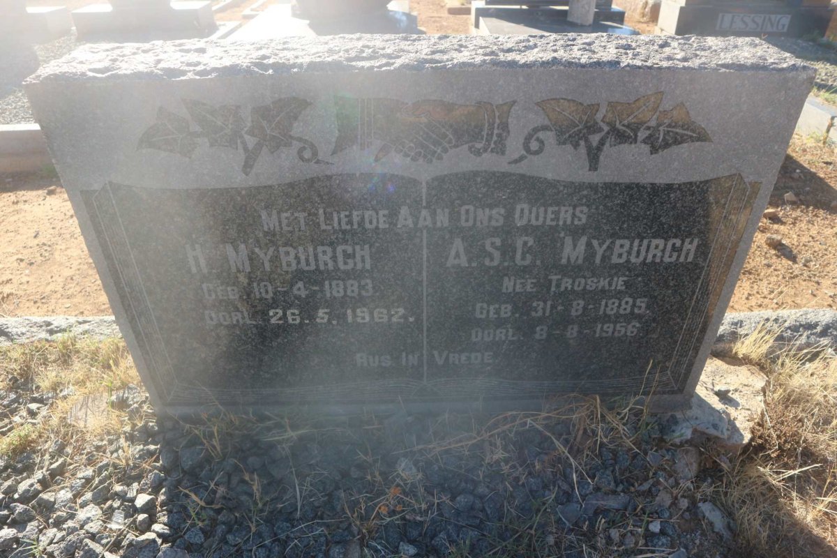 MYBURGH H. 1883-1962 &amp; A.S.C. TROSKIE 1885-1956