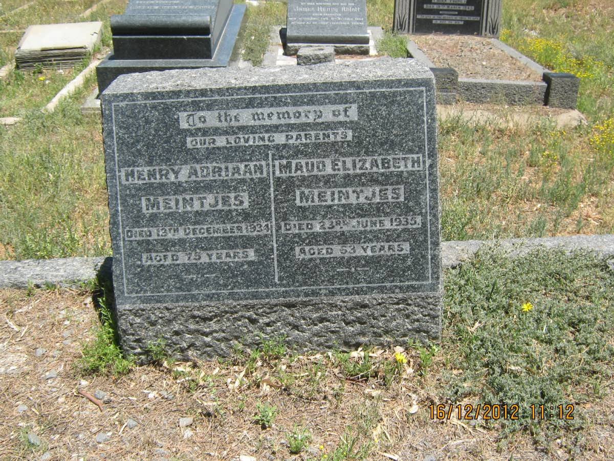 MEINTJES Henry Adriaan -1934 &amp; Maud Elizabeth -1935