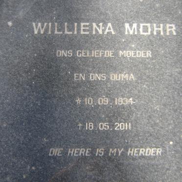 MOHR Williena 1934-2011