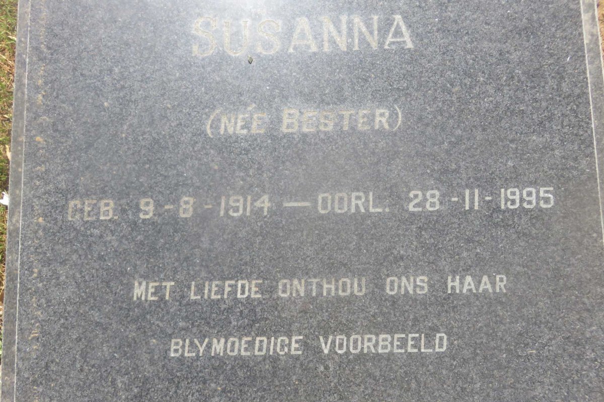 MEYBURGH Dorathea Johanna Susanna nee BESTER 1914-1995