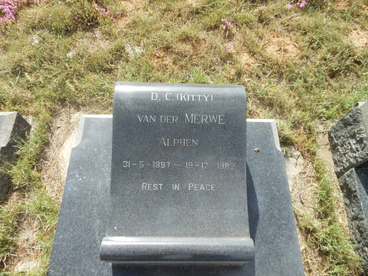 MERWE D.C., van der nee 1897-1982