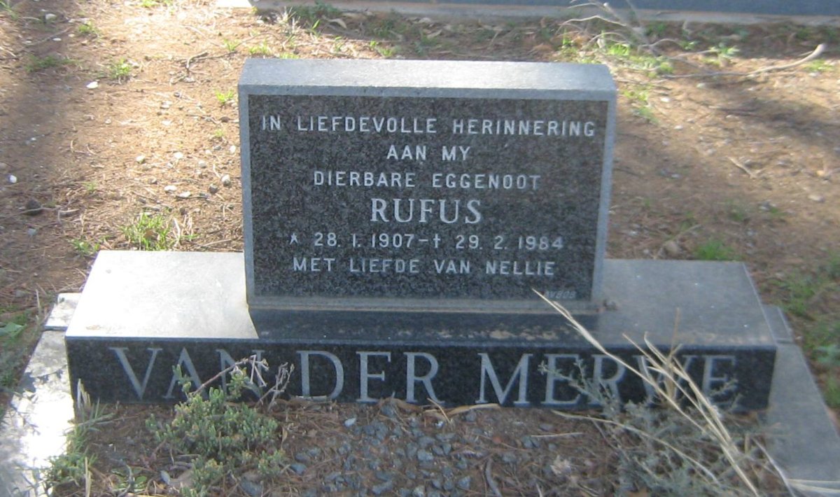 MERWE Rufus, van der 1907-1984