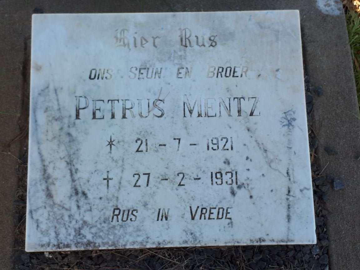 MENTZ Petrus 1921-1931