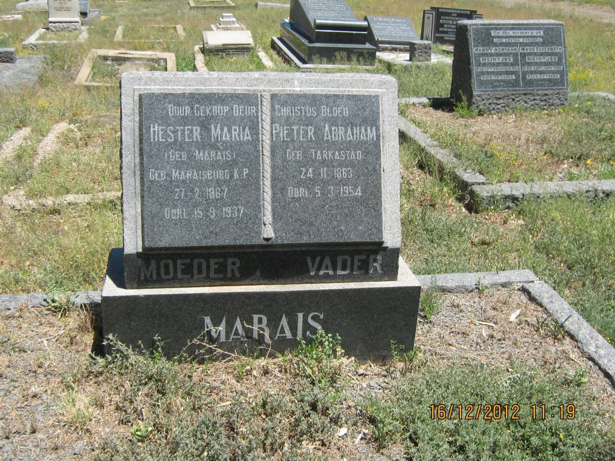 MARAIS Pieter Abraham 1863-1954 &amp; Hester Maria MARAIS 1887-1937