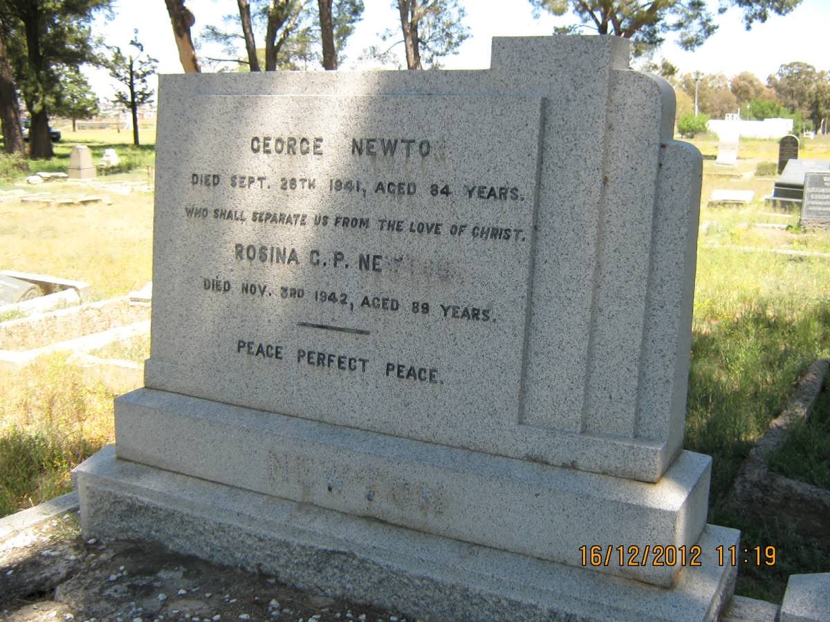 NEWTON George -1941 &amp; Rosina C.P. -1942