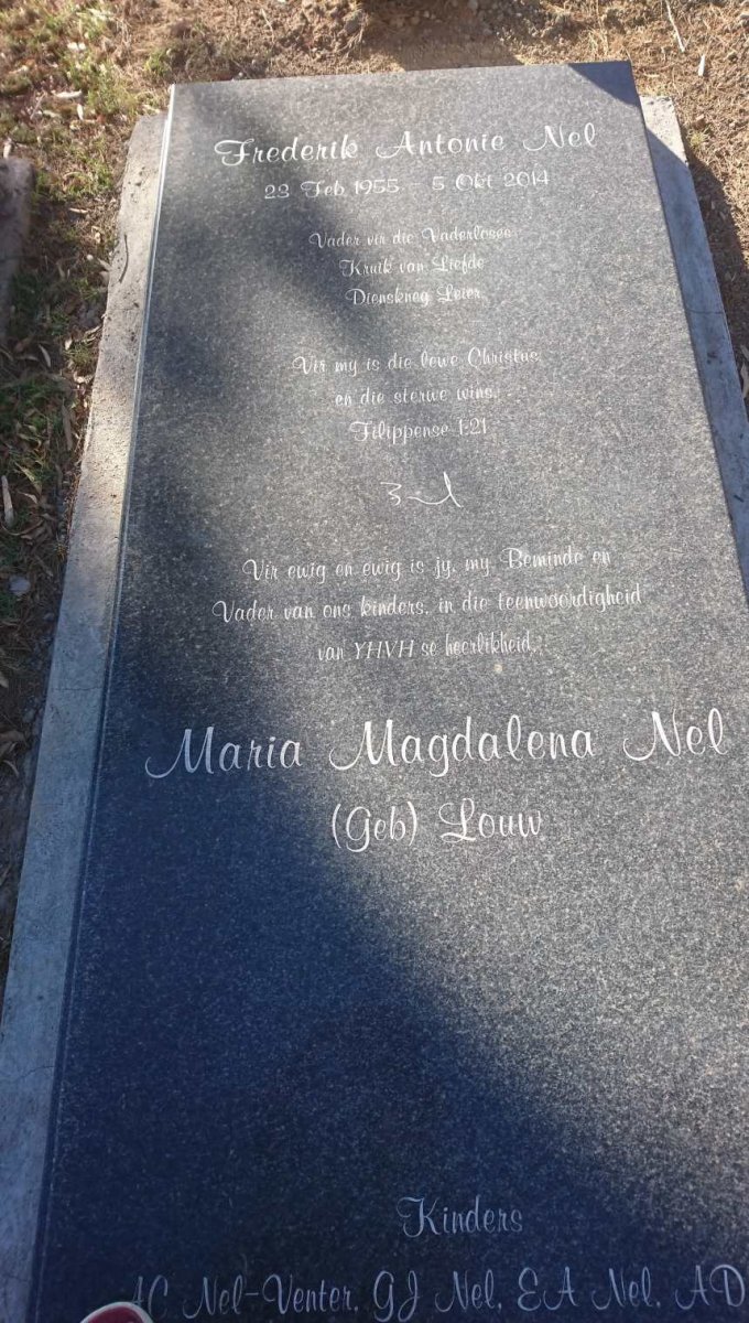 NEL Frederik Antonie 1955-2014 &amp; Maria Magdalena LOUW