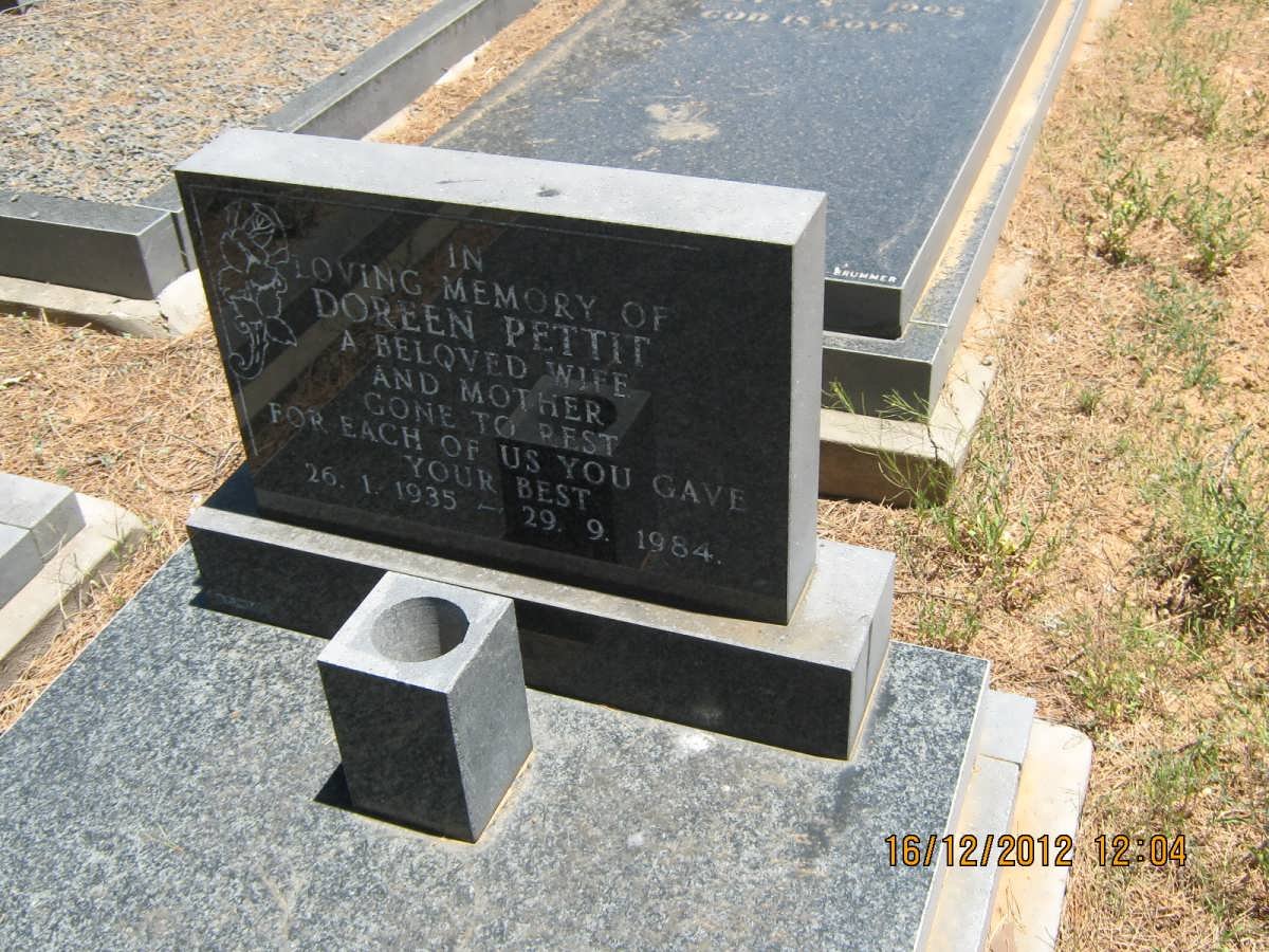 PETTIT Doreen 1935-1984
