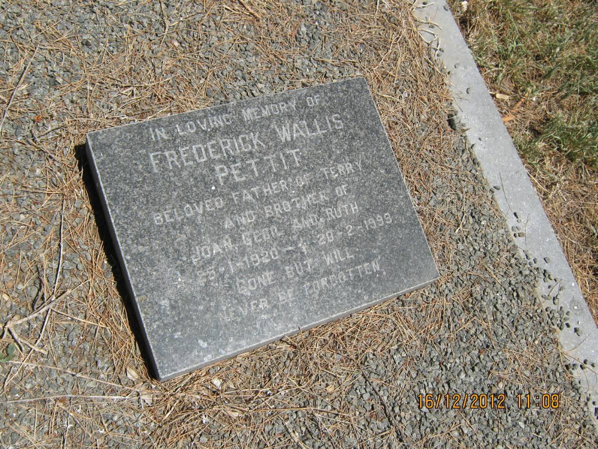 PETTIT Frederick Wallis 1920-1999