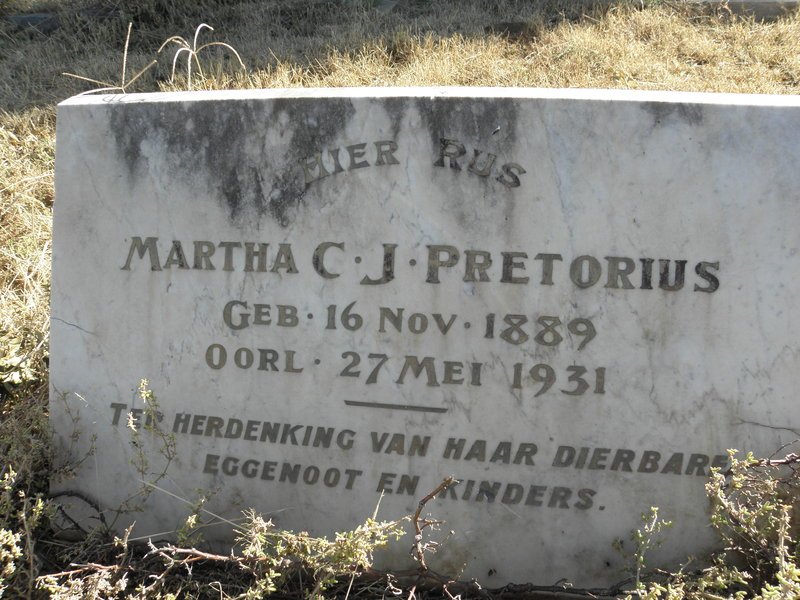 PRETORIUS Martha C.J. 1889-1931