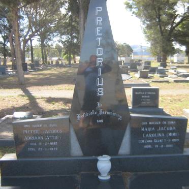 PRETORIUS Pieter Jacobus Adriaan 1895-1979 &amp; Maria Jacoba Carolina VAN SELM 1905-1980