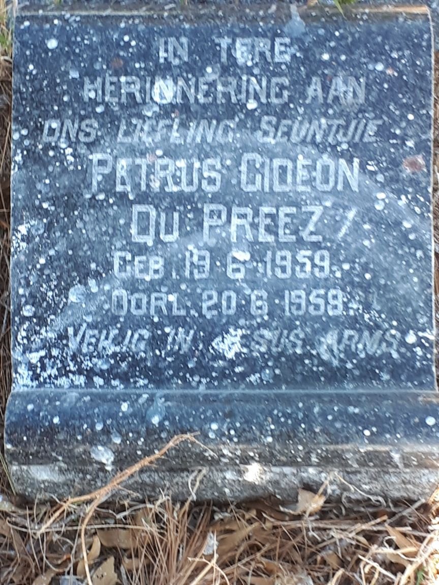 PREEZ Petrus Gideon, du 1959-1959