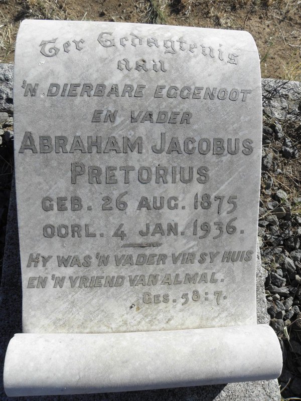 PRETORIUS Abraham Jacobus 1875-1936