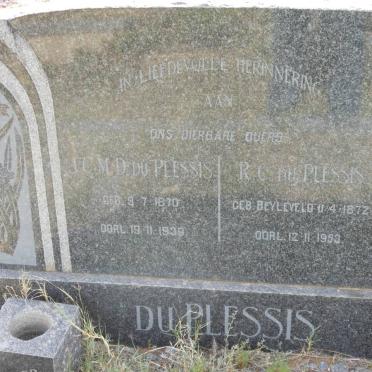 PLESSIS J.C.M.D., du 1870-1939 &amp; R.C. BEYLEVELD 1872-1953