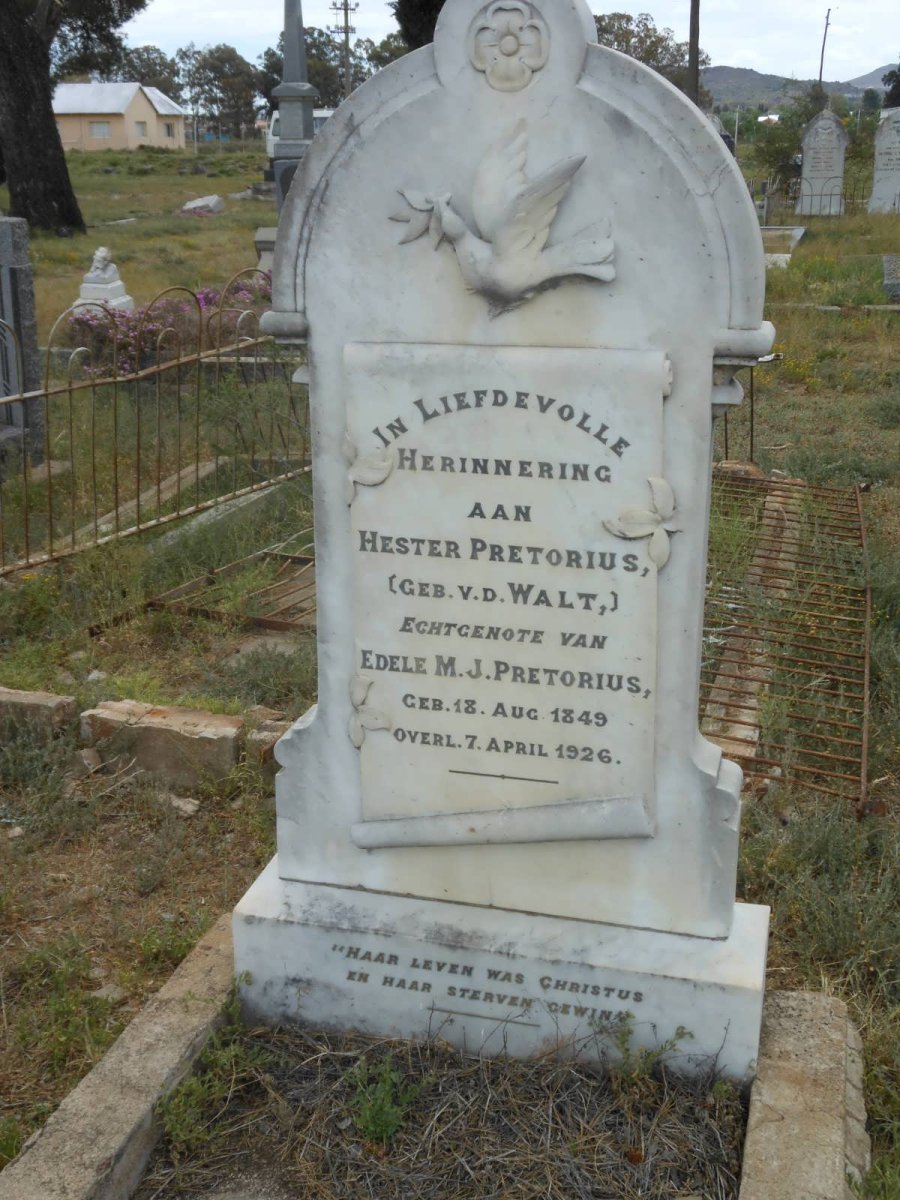 PRETORIUS Hester nee V.D. WALT 1849-1926
