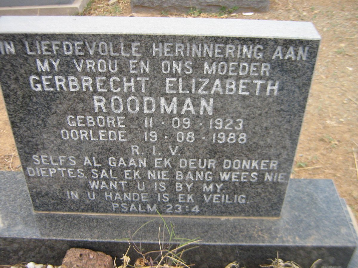 ROODMAN Gerbrecht Elizabeth 1923-1988