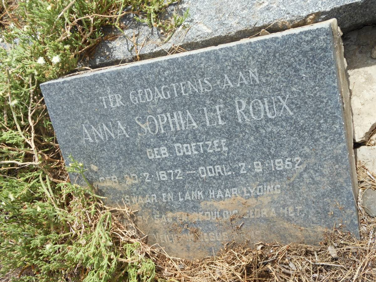 ROUX Anna Sophia, le nee COETZEE 1872-1952