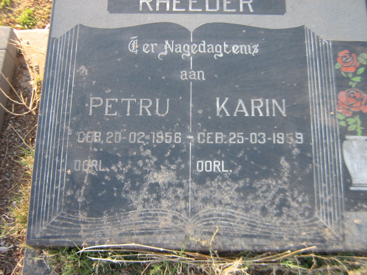 RHEEDER Petru 1956- &amp; Karin 1959-