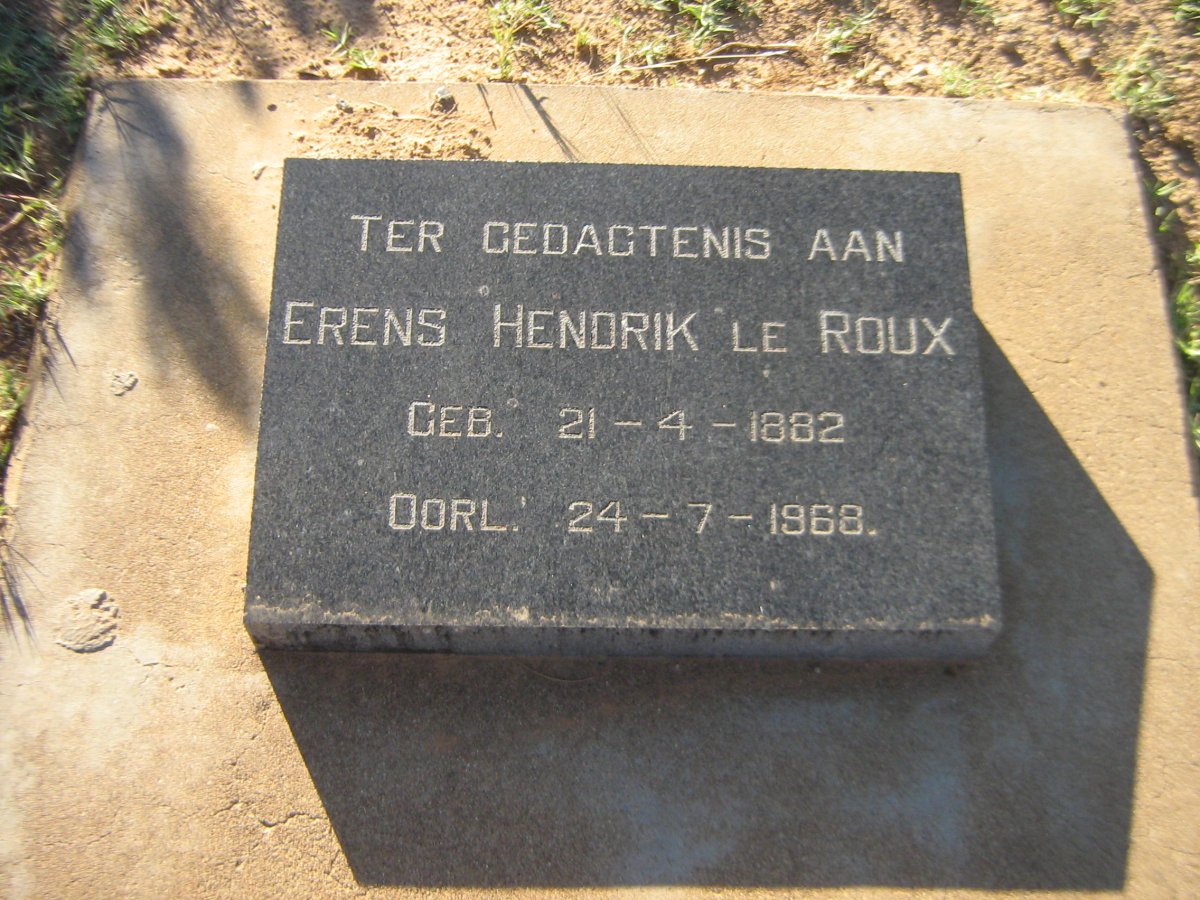 ROUX Erens Hendrik, le 1882-1968