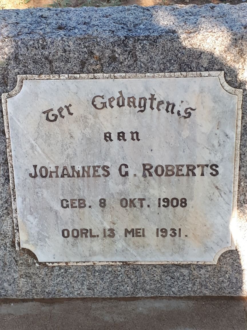 ROBERTS Johannes G. 1908-1931