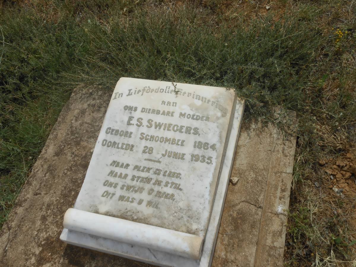 SWIEGERS E.S. nee SCHOOMBEE 1864-1935