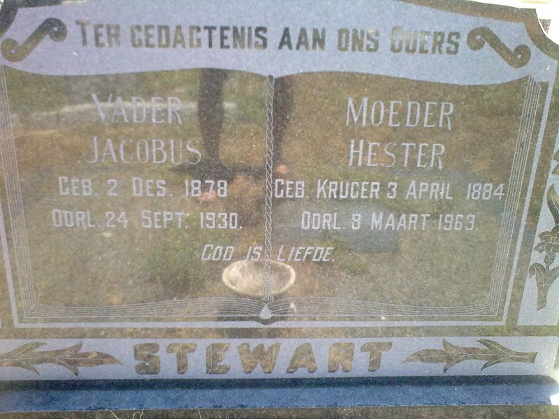 STEWART Jacobus 1878-1930 &amp; Hester KRUGER 1884-1963