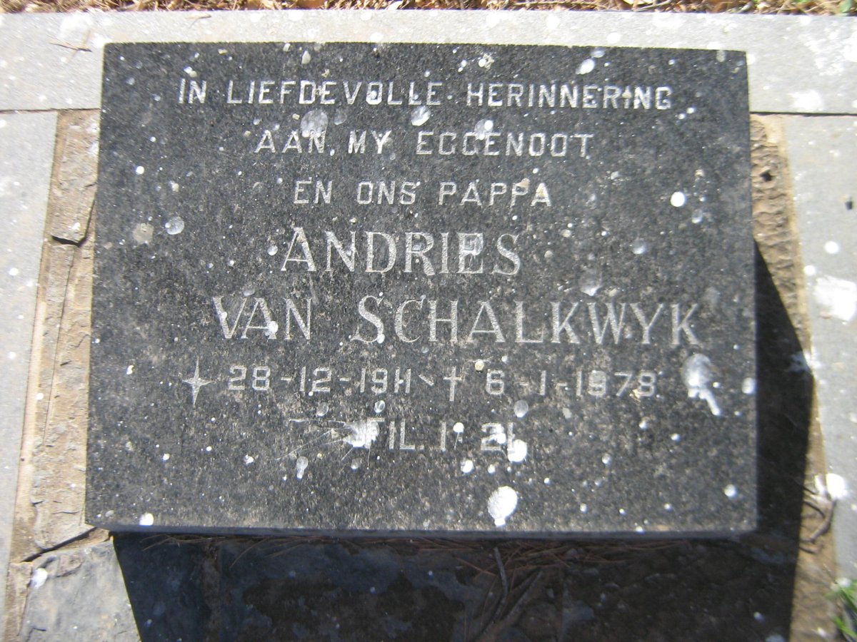SCHALKWYK Andries, van 1911-1978
