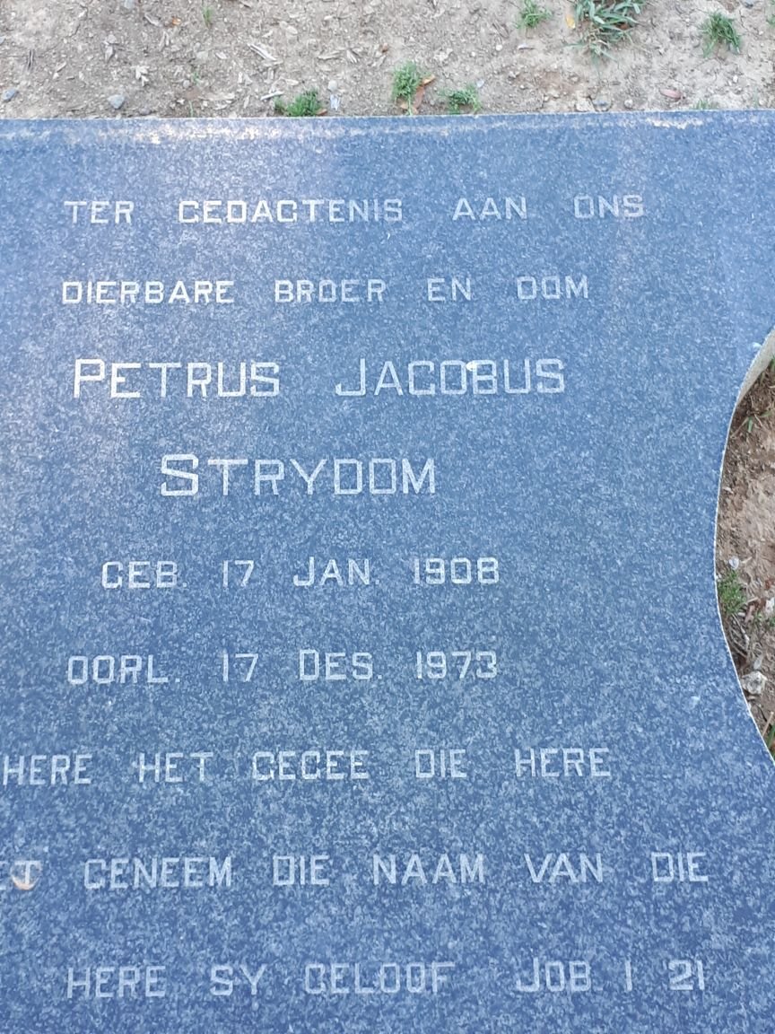 STRYDOM Petrus Jacobus 1908-1973