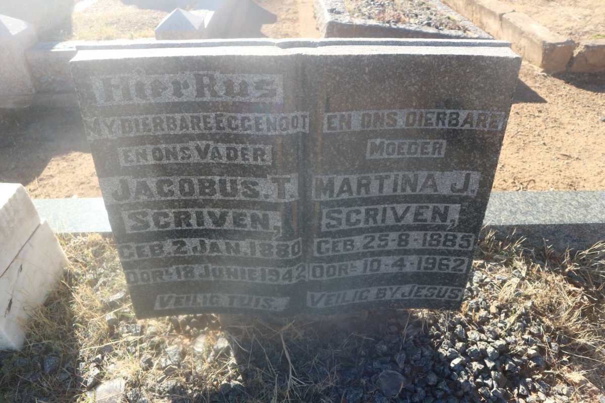 SCRIVEN Jacobus T. 1880-1942 &amp; Martina J. 1885-1962