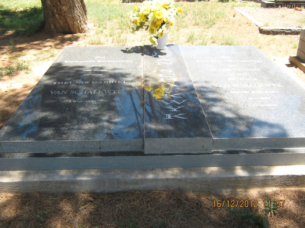 SCHALKWYK Theunis Gabriel, van 1937-2014 &amp; Monica STRYDOM 1936-2010