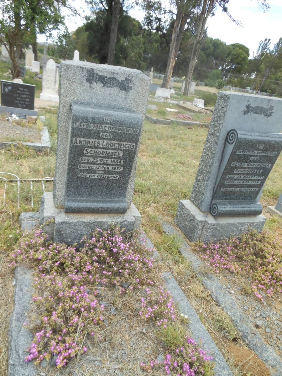 SCHOOMBEE Andries Lodewicus 1864-1932 &amp; Alida Barendina 1871-1934