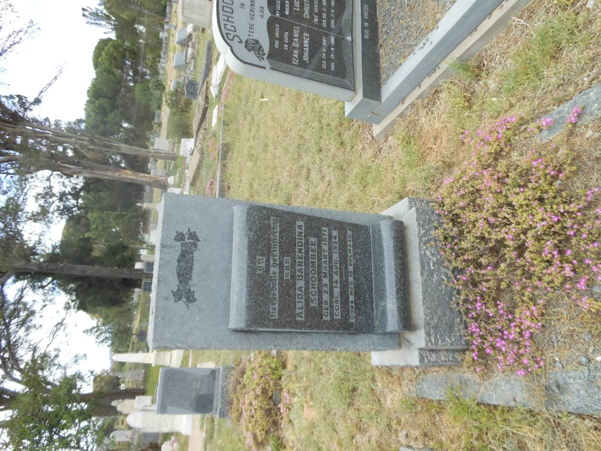 SCHOOMBEE Alida Barendina 1871-1934