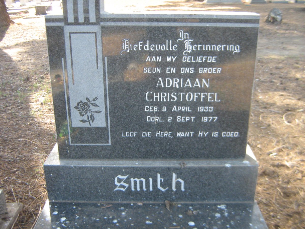 SMITH Adriaan Christoffel 1933-1977