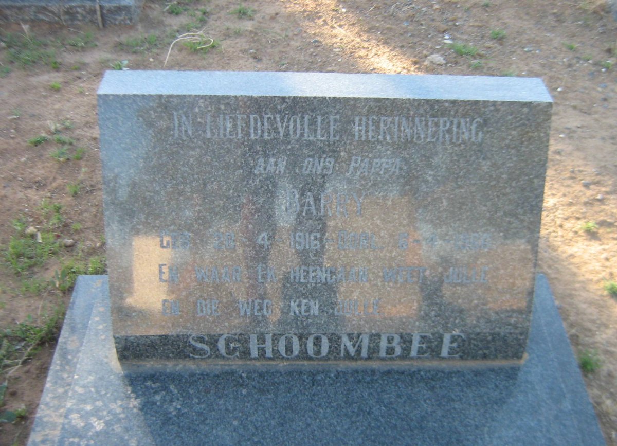 SCHOOMBEE Barry 1916-1966