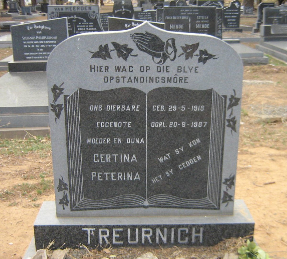 TREURNICH Gertina Peterina 1918-1987