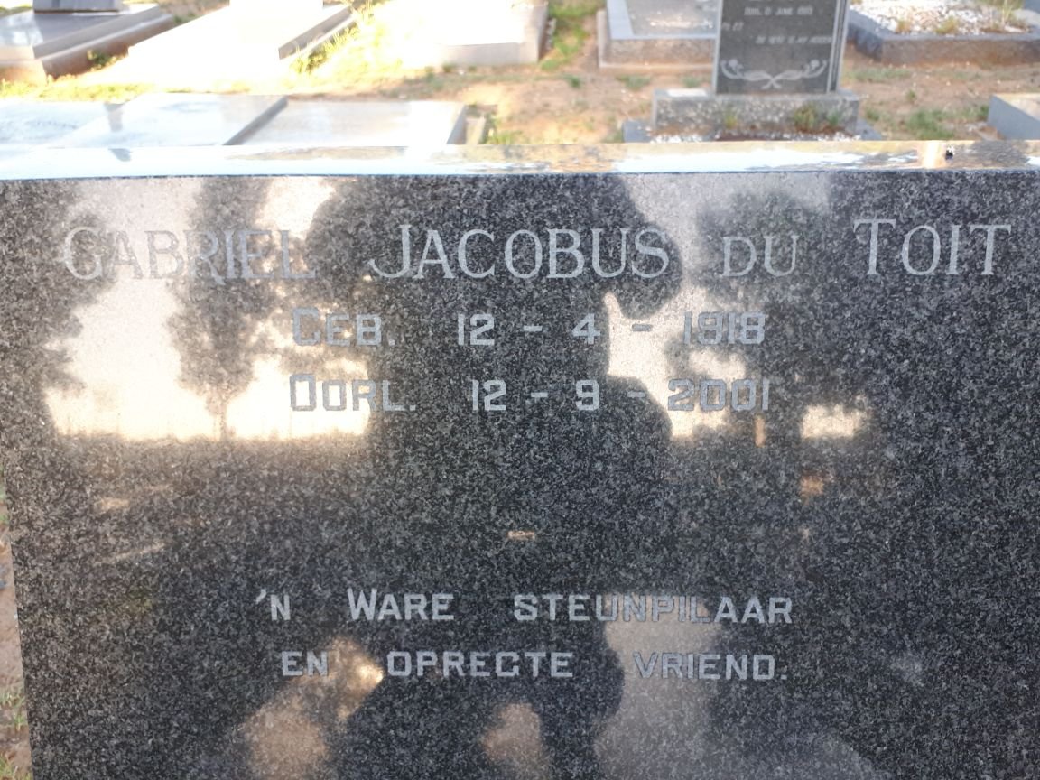 TOIT Gabriel Jacobus, du 1918-2001