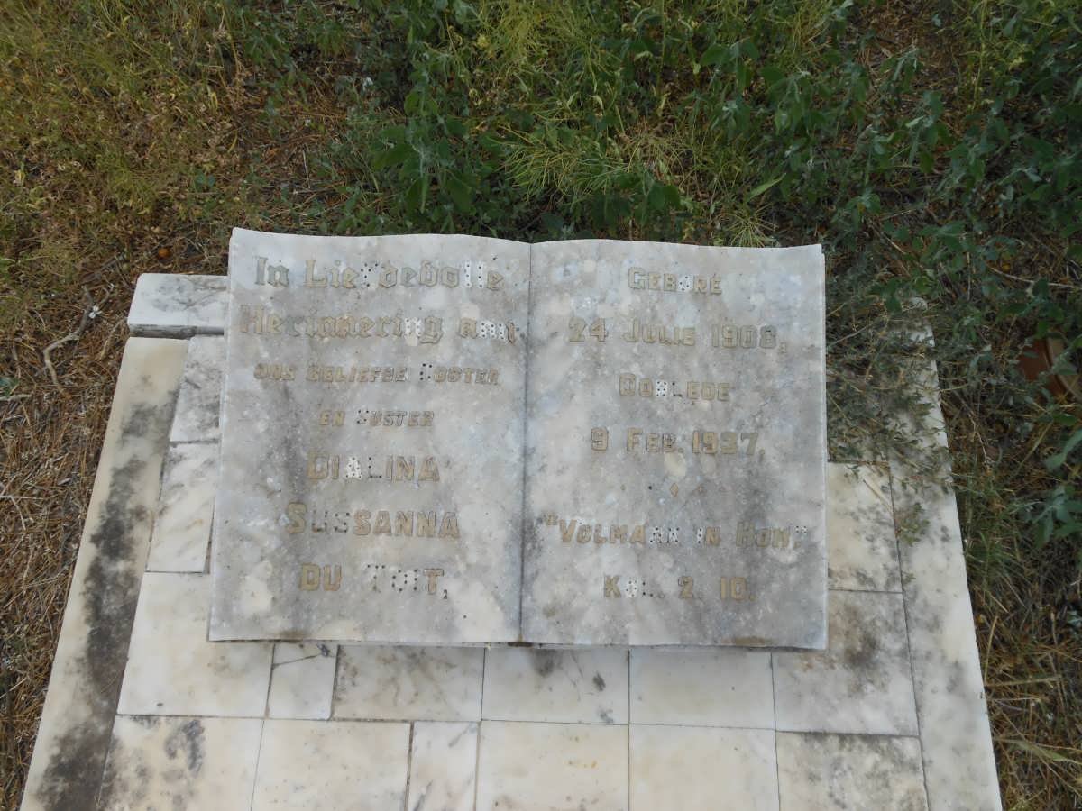 TOIT Dialina Susanna, du 1908-1937